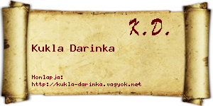 Kukla Darinka névjegykártya